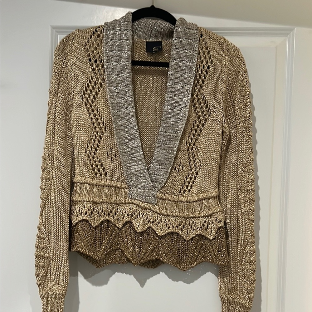 Women's Beige and Brown Knit Sweater
